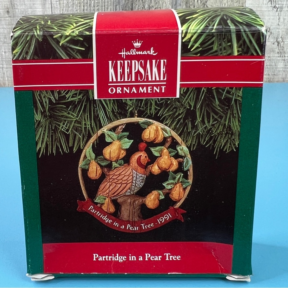 Hallmark Keepsake Ornament Partridge In A Pear Tree Handcrafted & Dated 1991